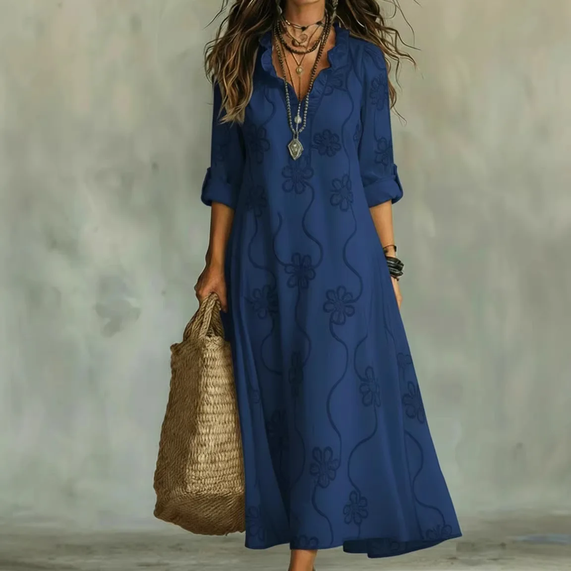 Robe longue fleurie femme d'ete - Fluide et lumineuse - Image 3