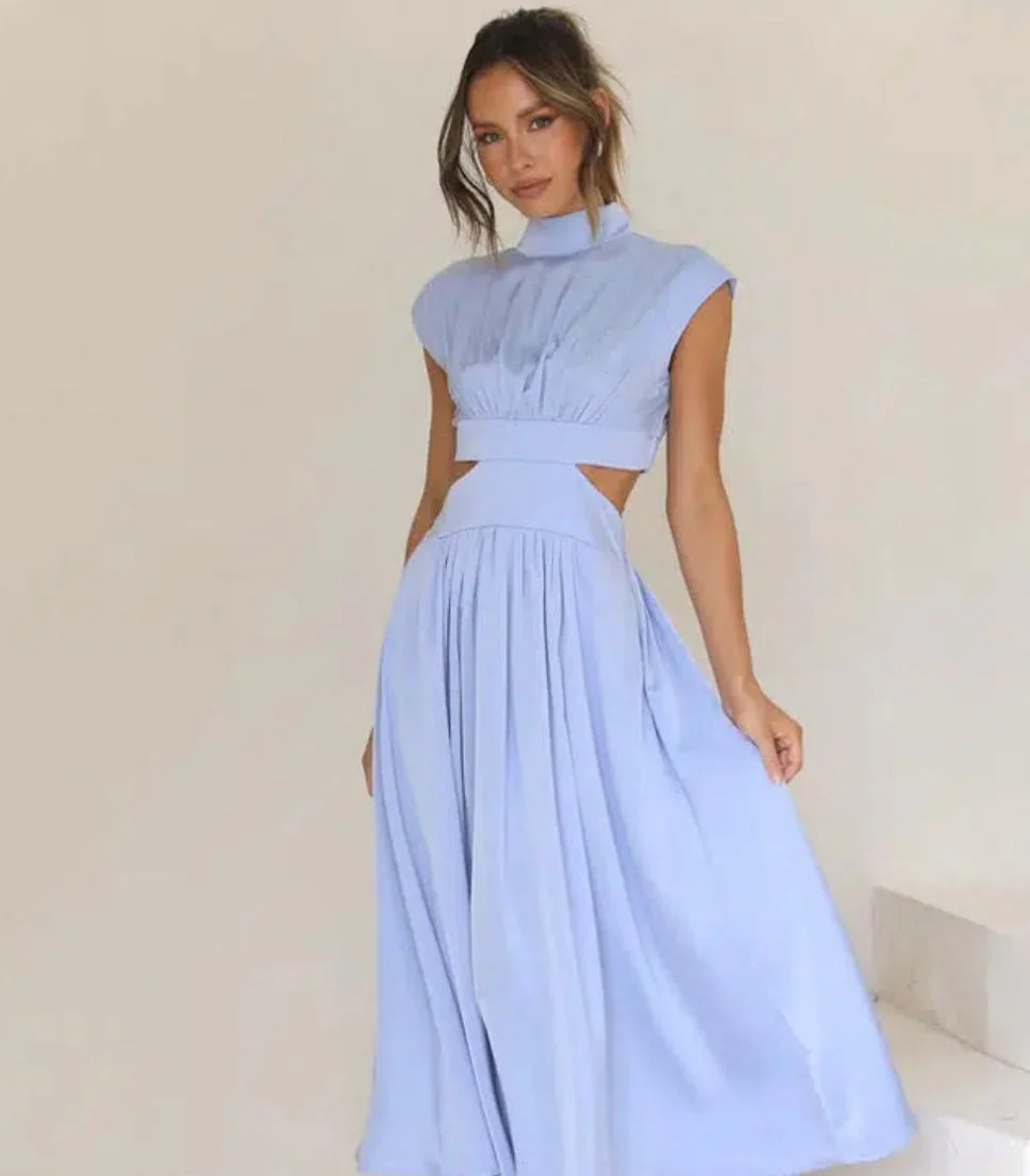 Robe longue pour femme avec décolleté hanches ouvertes - Robe élégante et fluide - Image 9