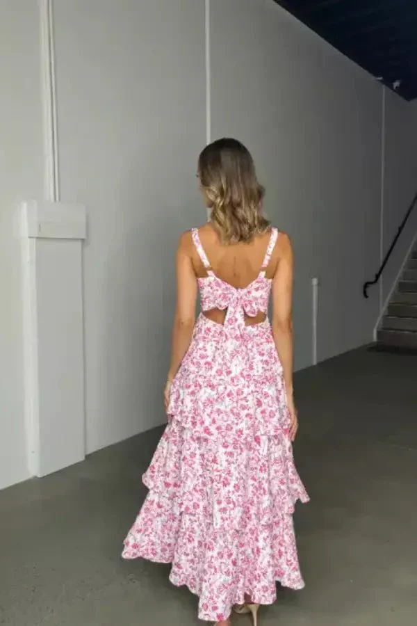 Robe longue sans manches à imprimé floral bohème chic pour femme – Élégante et féminine - Image 5