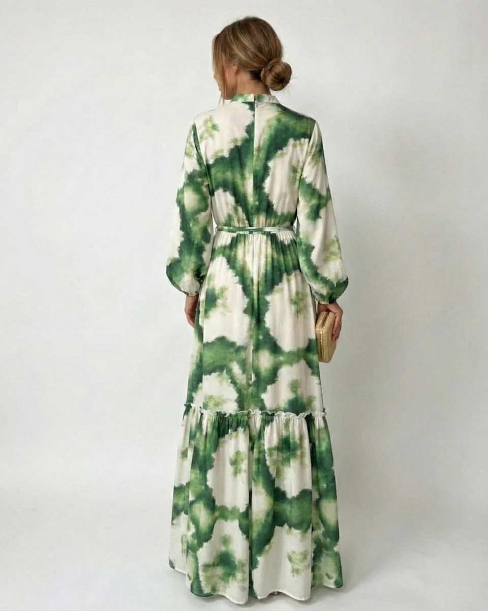 Robe maxi à ceinture nouée pour femme – Style fluide et élégant, idéal pour les fêtes - Image 3