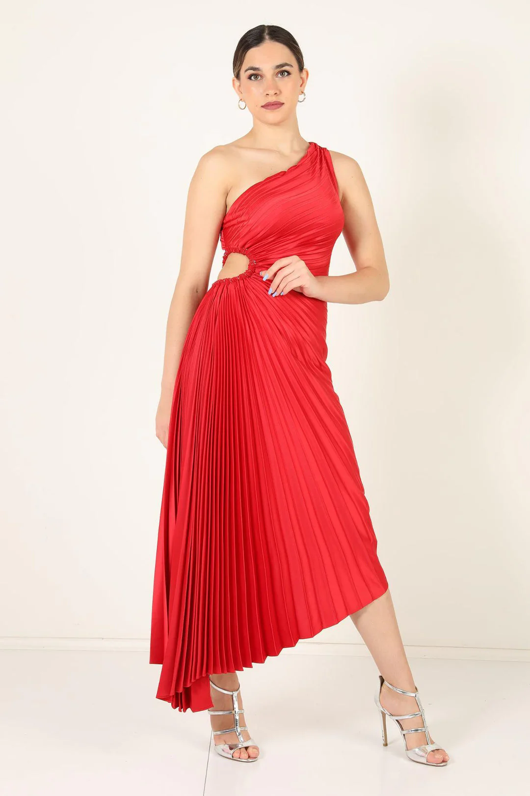 Robe maxi asymetrique femme plissee - Elegante et fluide - Image 10