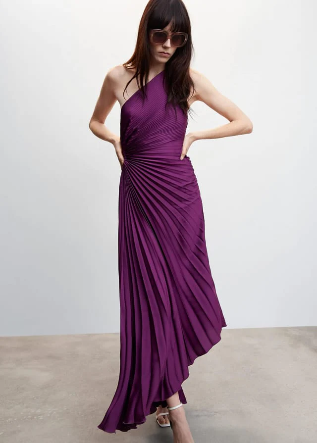 Robe maxi asymetrique femme plissee - Elegante et fluide - Image 20