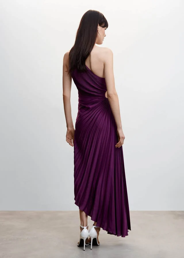 Robe maxi asymetrique femme plissee - Elegante et fluide - Image 21