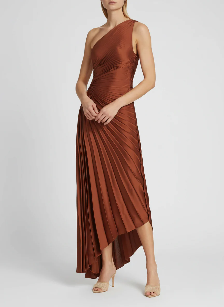 Robe maxi asymetrique femme plissee - Elegante et fluide - Image 23
