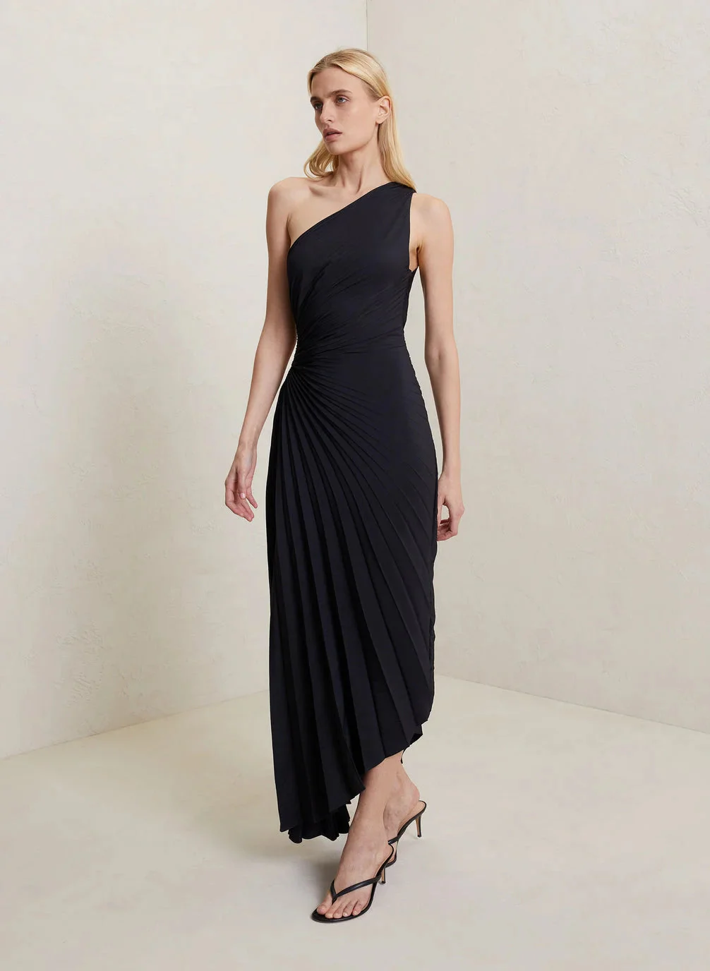 Robe maxi asymetrique femme plissee - Elegante et fluide - Image 24