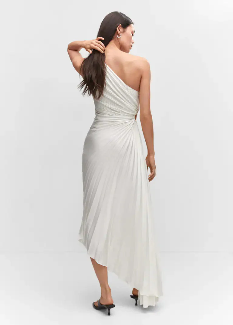 Robe maxi asymetrique femme plissee - Elegante et fluide - Image 4