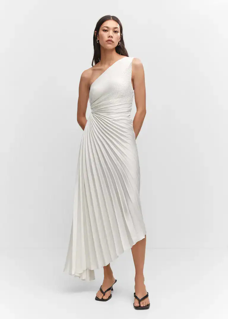 Robe maxi asymetrique femme plissee - Elegante et fluide - Image 5