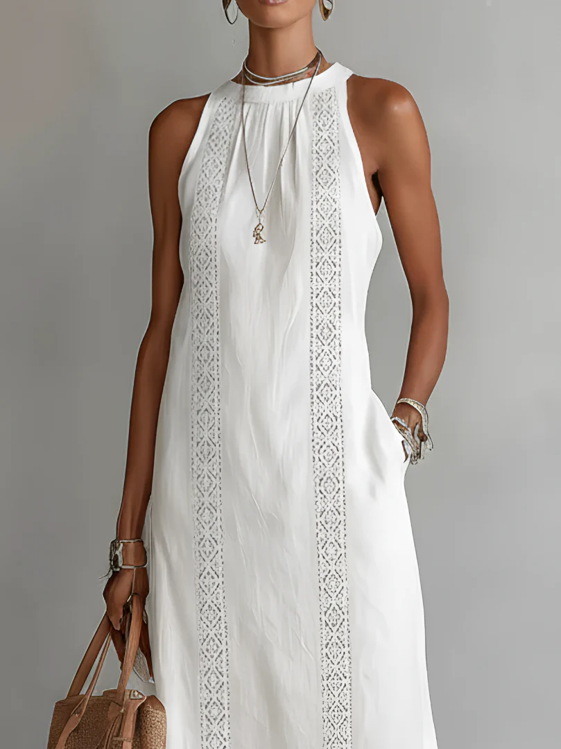 Robe maxi blanche en dentelle femme – Romantique et élégante - Image 4