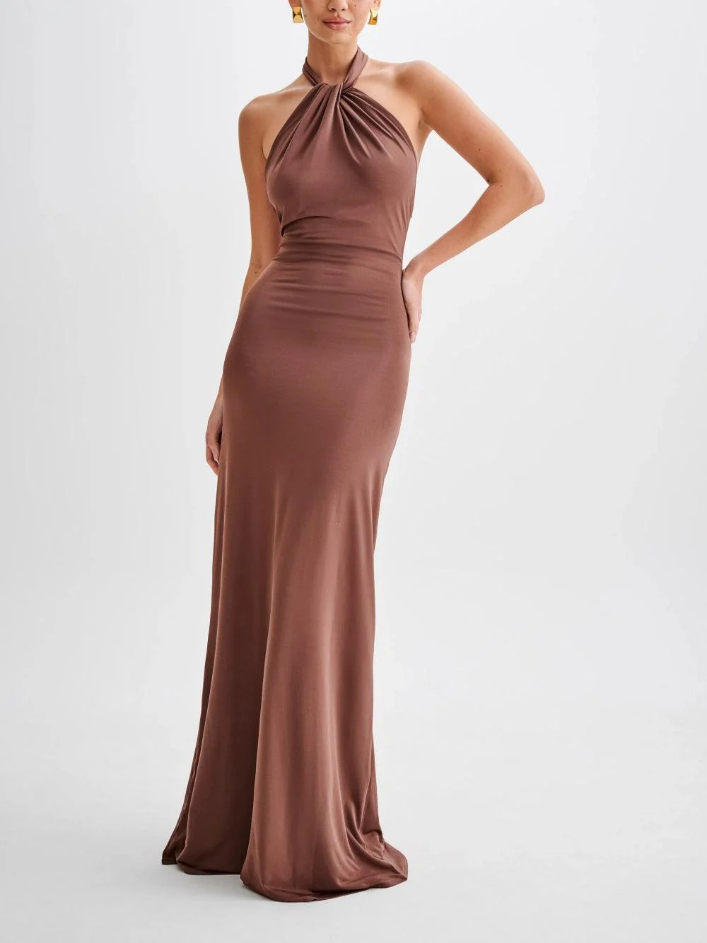 Robe Maxi Dos-Nu Femme à Fronces – Coupe Élégante et Fluide - Image 3
