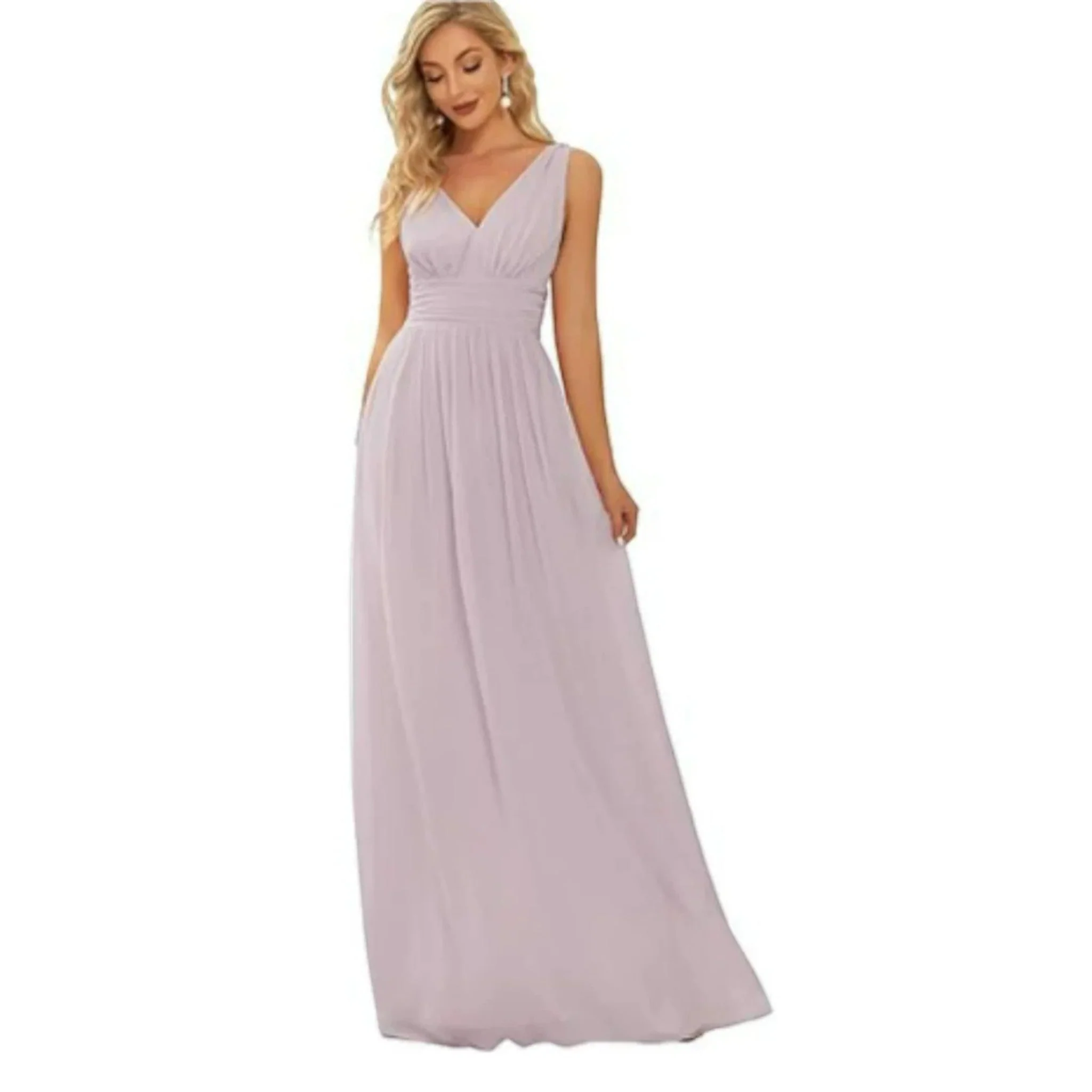 Robe Maxi Élégante à Col V – Style Féminin Intemporel - Image 9