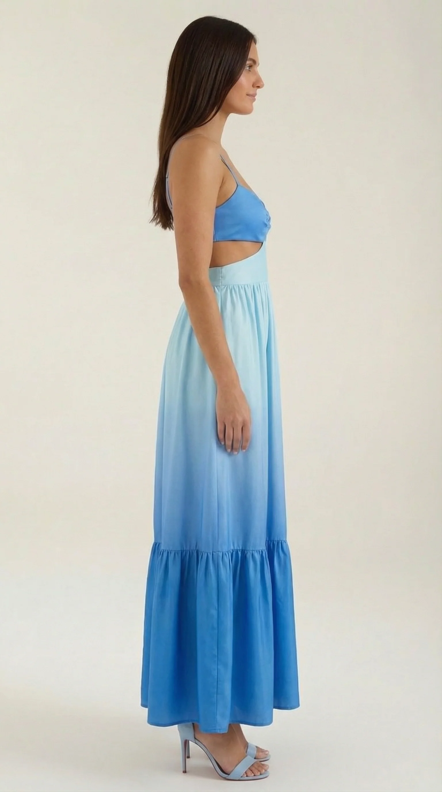 Robe Maxi Élégante Femme – Dos Nu Avec Découpe Col Cami - Image 2
