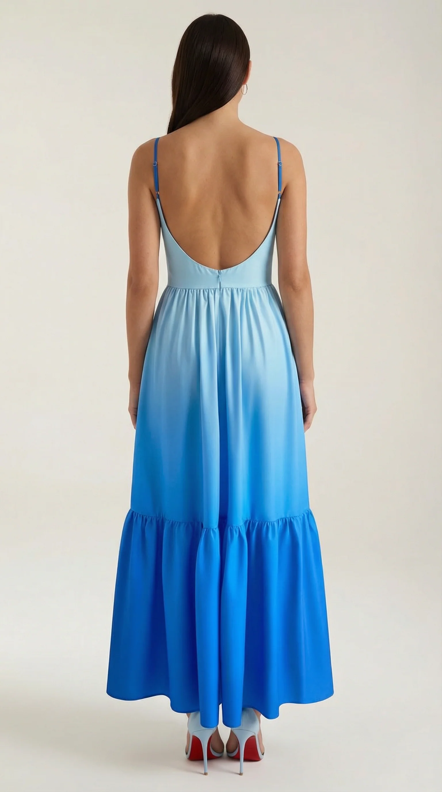 Robe Maxi Élégante Femme – Dos Nu Avec Découpe Col Cami - Image 4
