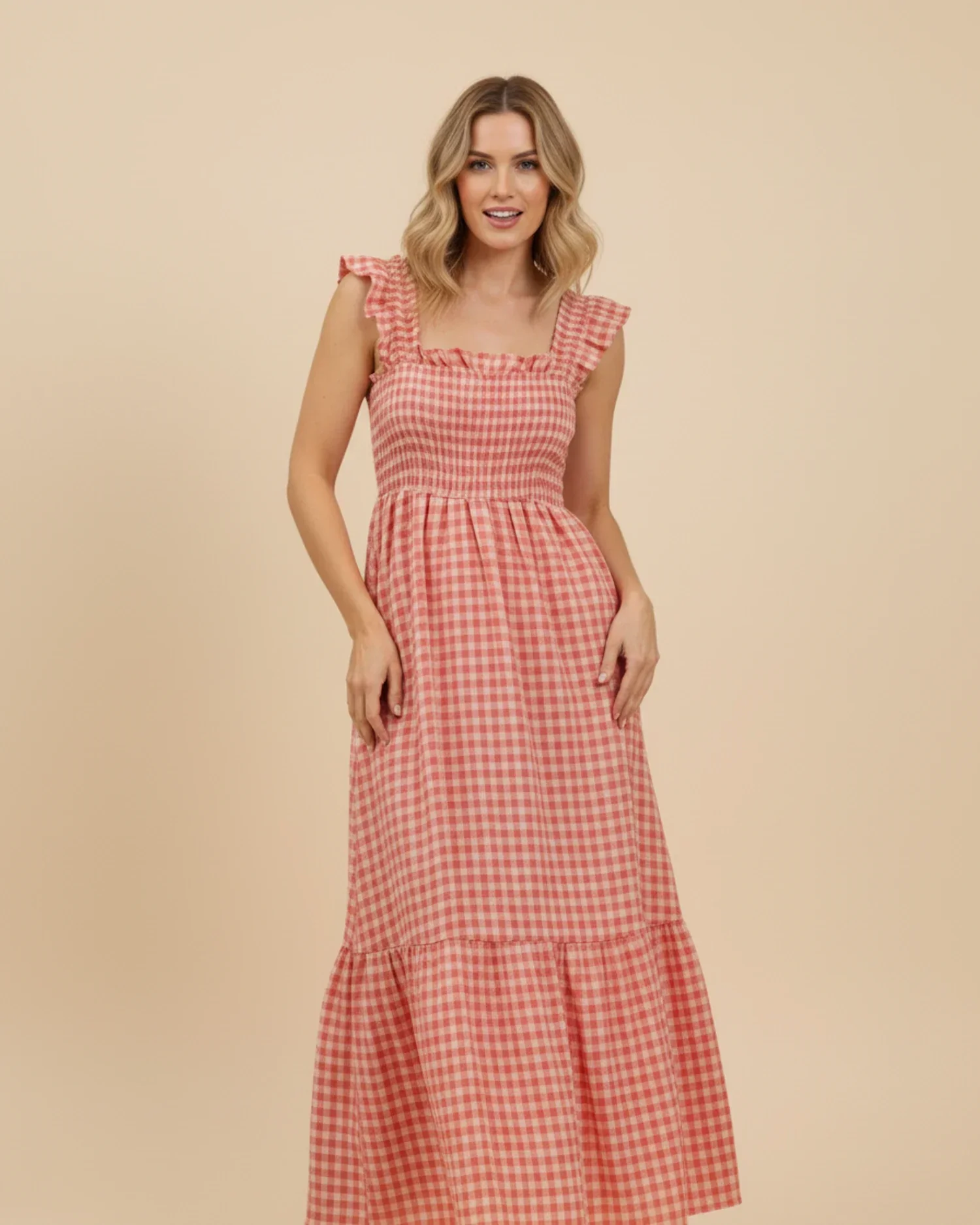 Robe Maxi Femme à Carreaux – Style Estival Élégant et Confortable - Image 12