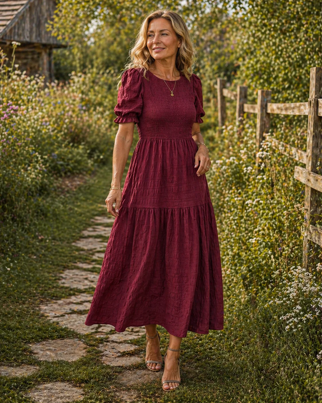 Robe maxi femme à manches bouffantes – Style élégant et féminin - Image 3