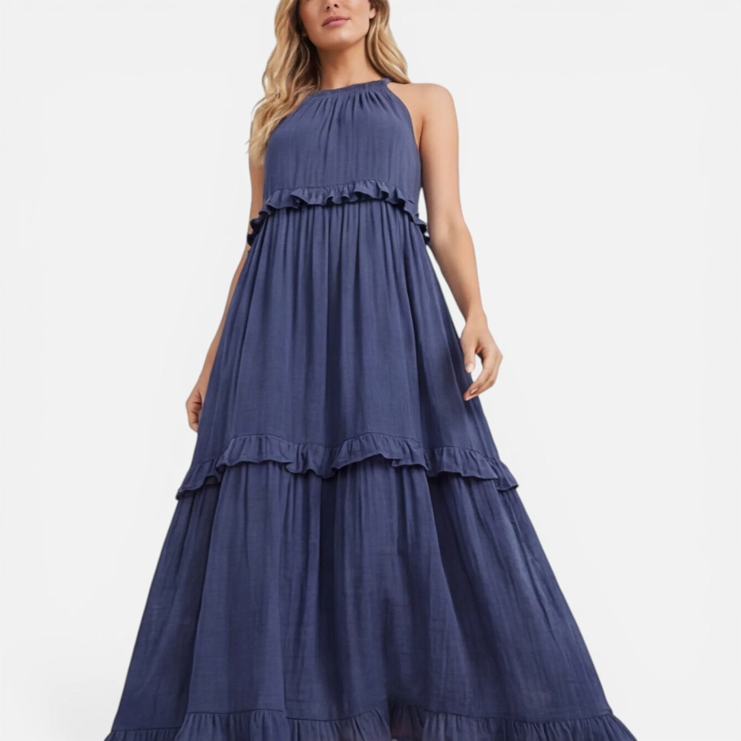 Robe Maxi Femme à Volants – Style Léger Sans Manches Été - Image 12