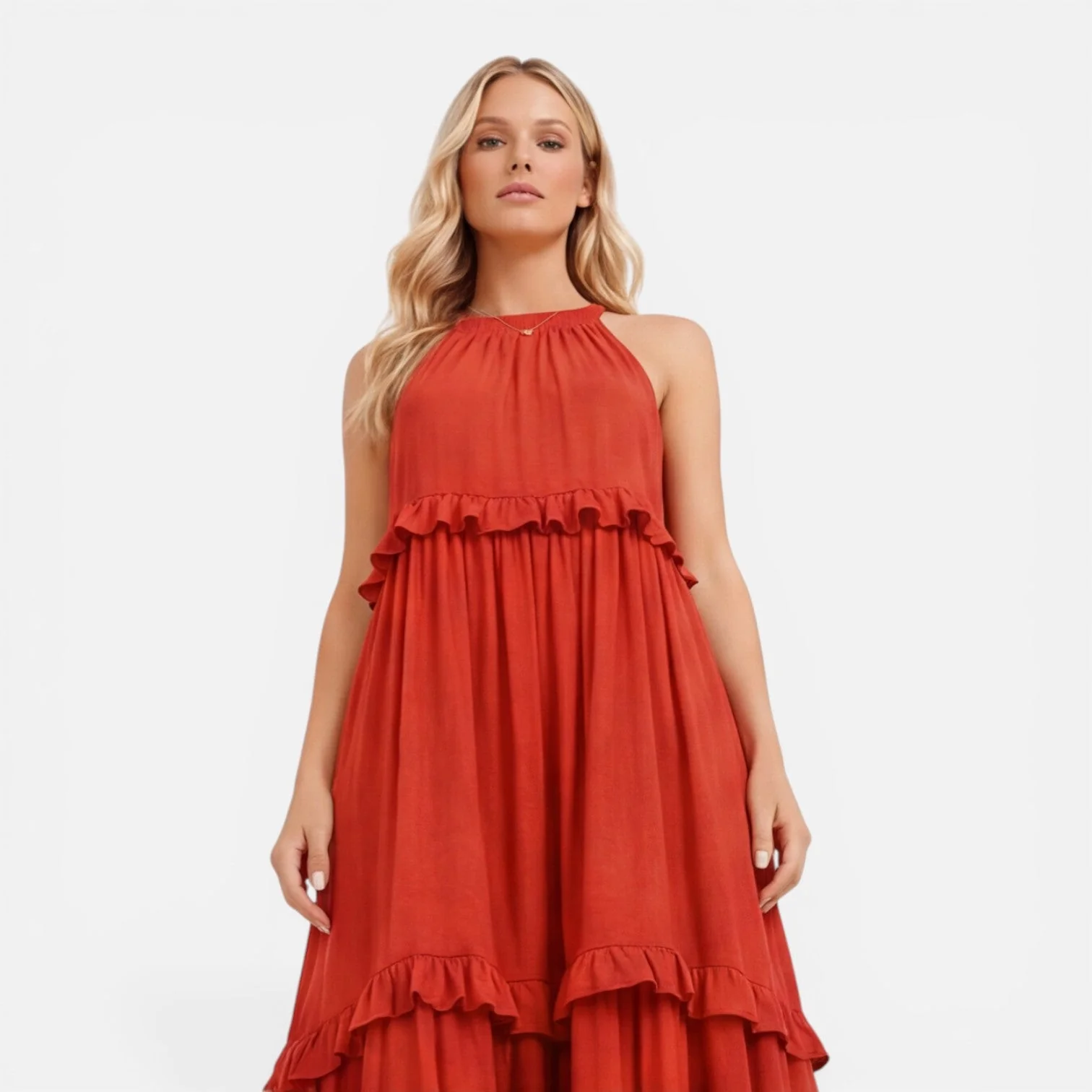 Robe Maxi Femme à Volants – Style Léger Sans Manches Été - Image 15