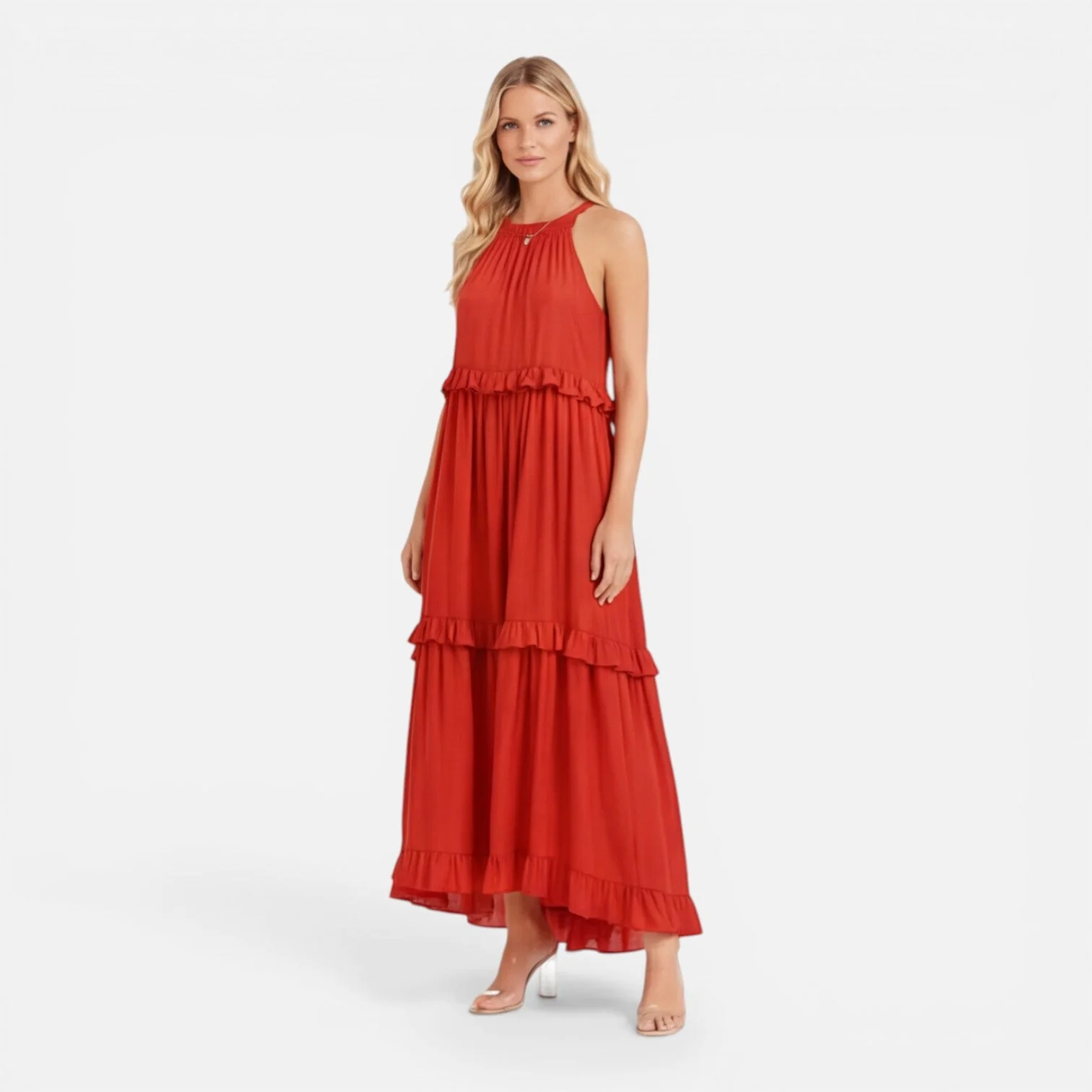 Robe Maxi Femme à Volants – Style Léger Sans Manches Été - Image 17