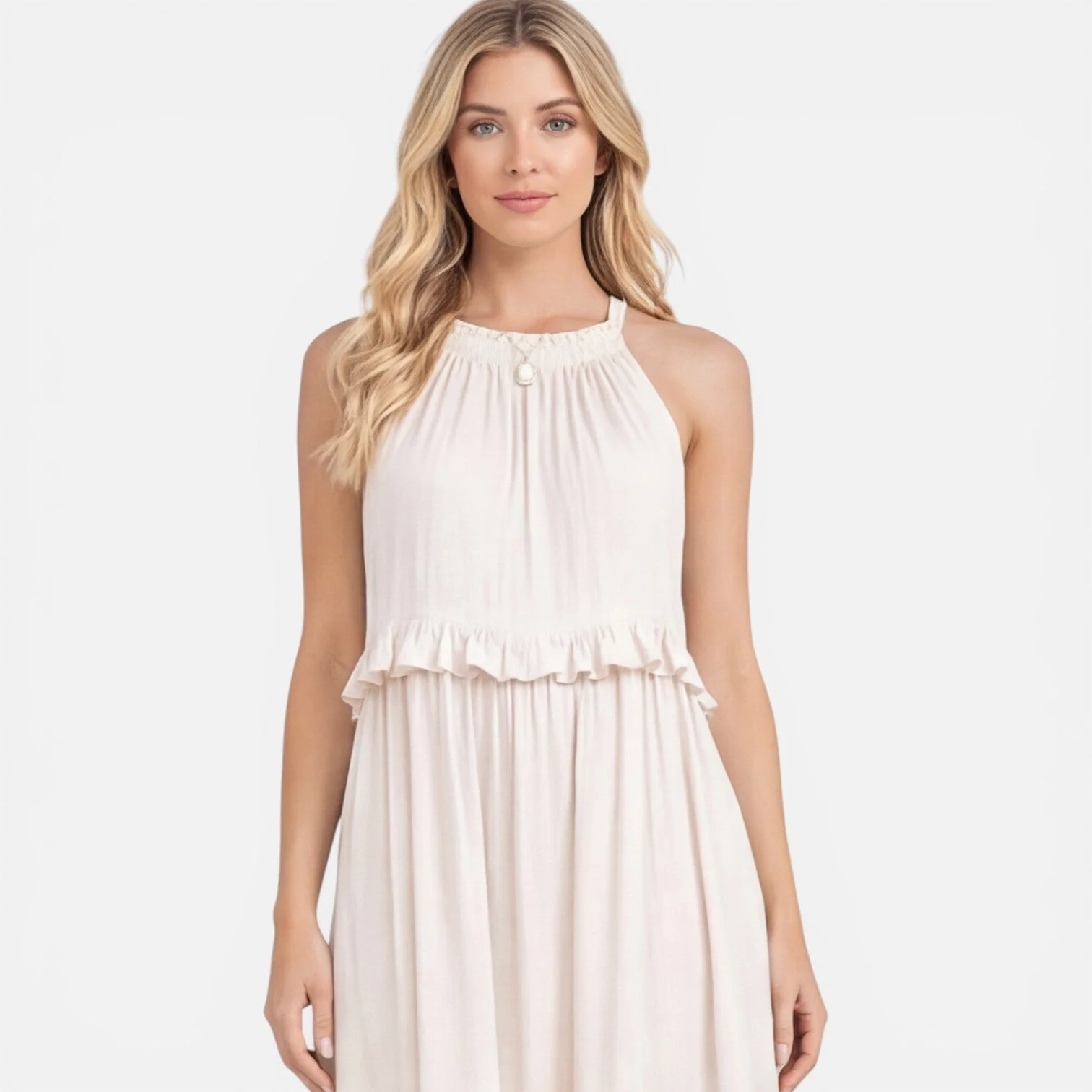 Robe Maxi Femme à Volants – Style Léger Sans Manches Été - Image 2
