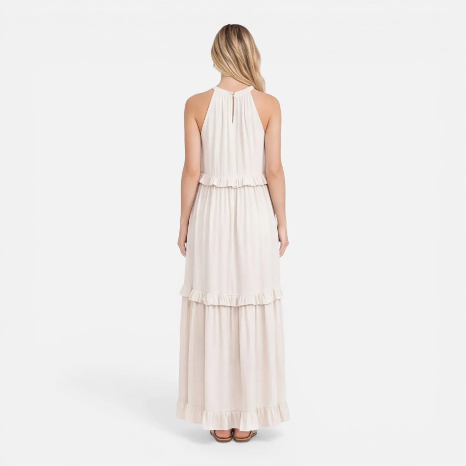 Robe Maxi Femme à Volants – Style Léger Sans Manches Été - Image 7