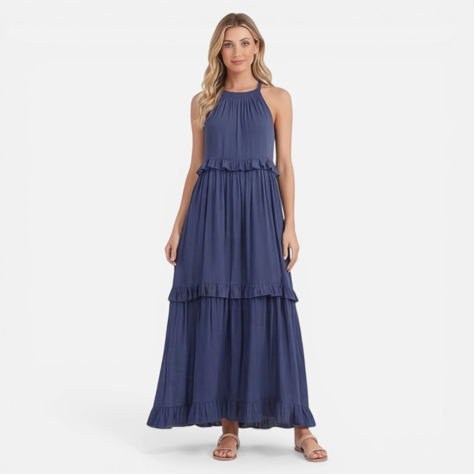 Robe Maxi Femme à Volants – Style Léger Sans Manches Été - Image 8