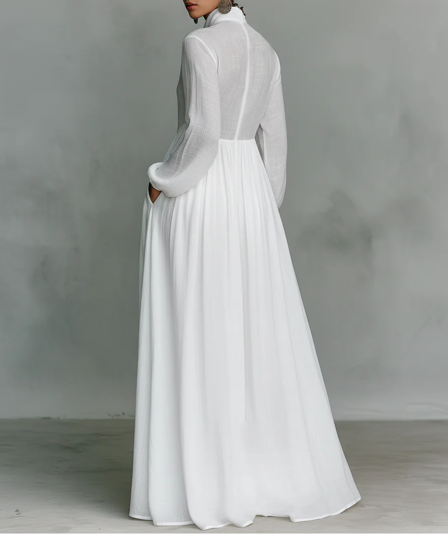 Robe maxi femme boutonnée sur le devant - Fluide et elegante - Image 5