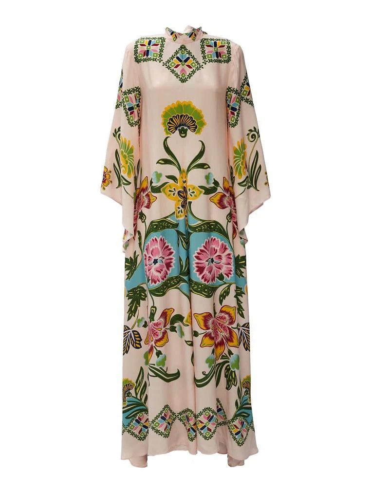 Robe maxi femme fleurie manches longues – Robe longue élégante à col montant fluide - Image 3
