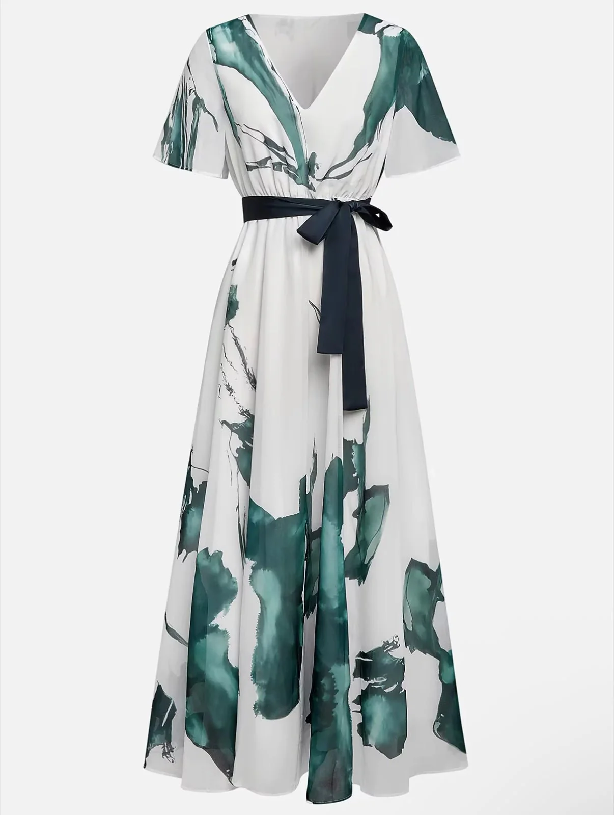 Robe Maxi Femme Imprimé Aquarelle - Robe Longue Fluide Élégante - Image 6
