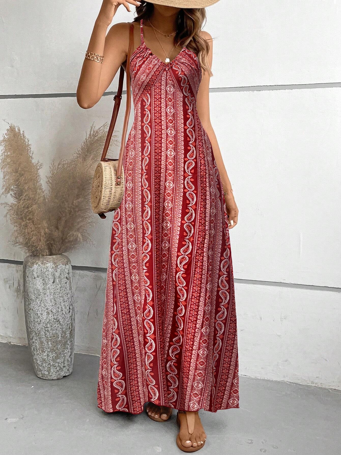 Robe maxi femme imprimée – Coupe fluide et allure estivale - Image 4