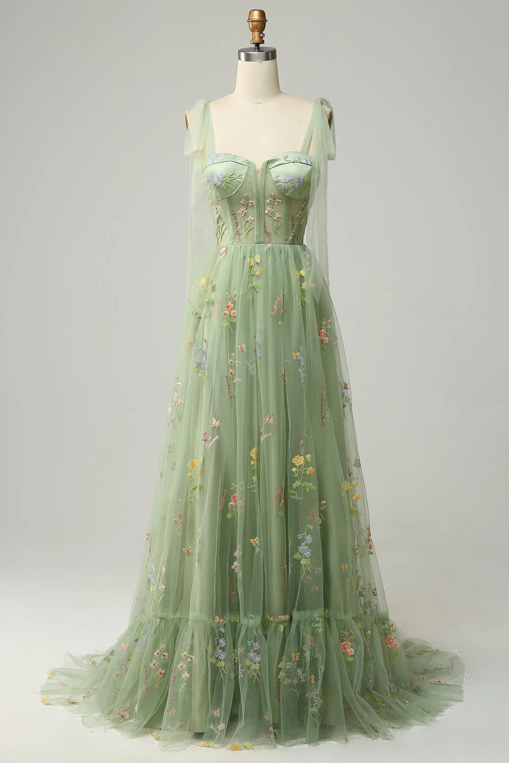 Robe Maxi Fleurie Élégante Femme – Style Bal A-Line avec Corset - Image 10