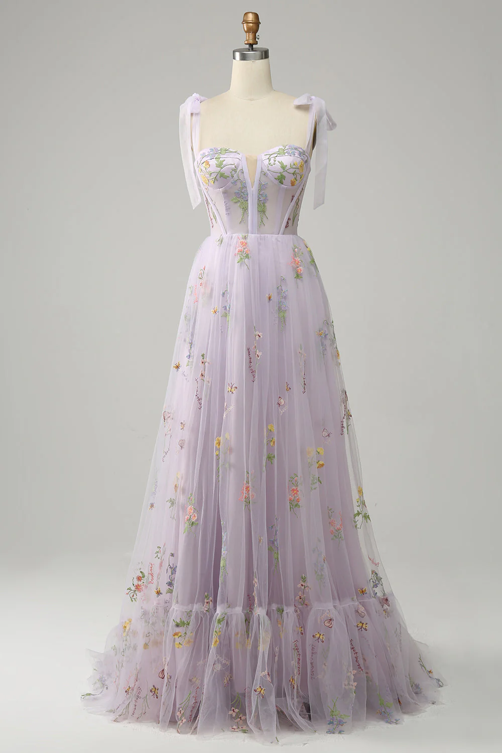 Robe Maxi Fleurie Élégante Femme – Style Bal A-Line avec Corset - Image 13