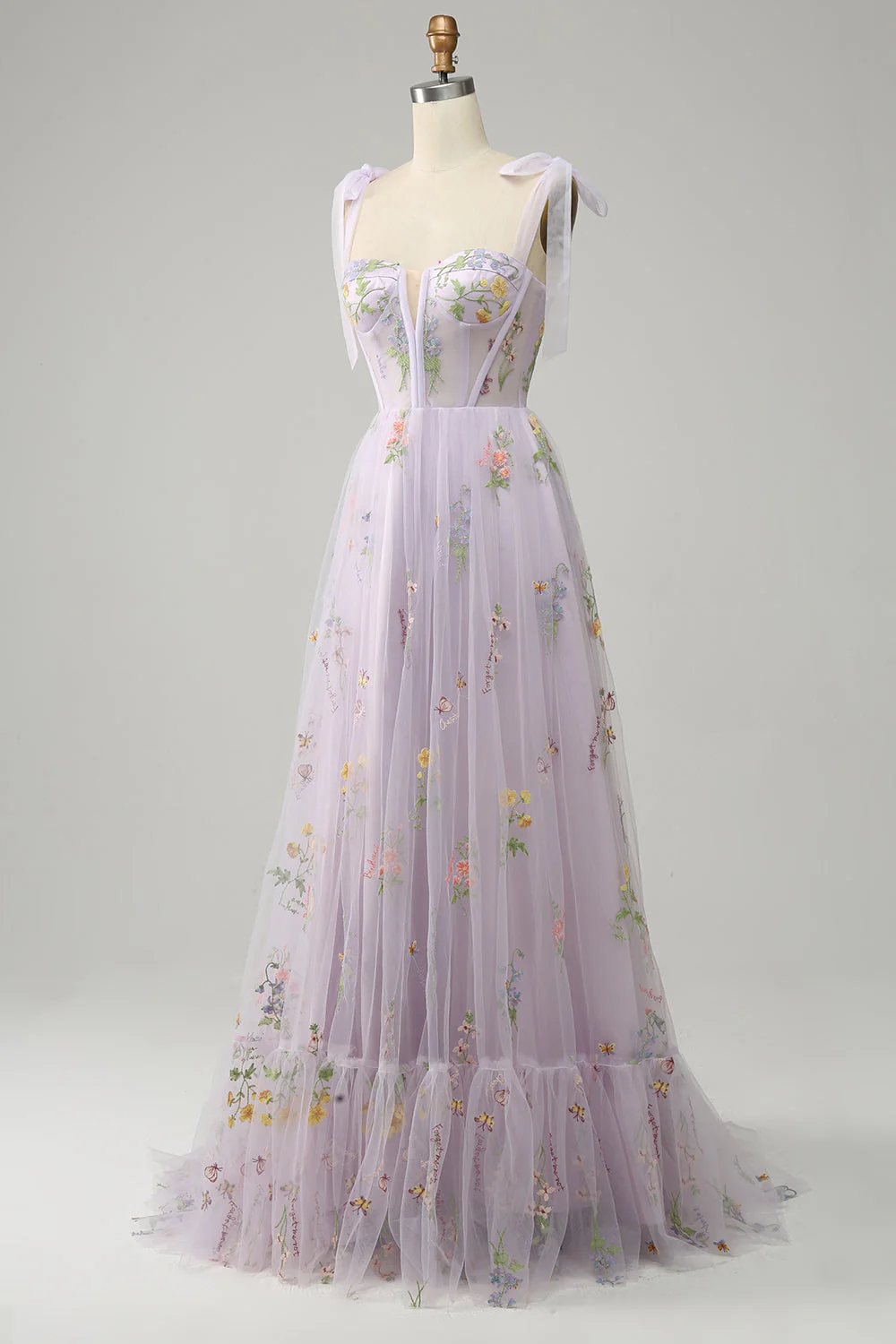 Robe Maxi Fleurie Élégante Femme – Style Bal A-Line avec Corset - Image 14