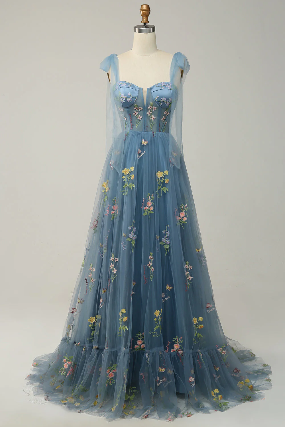 Robe Maxi Fleurie Élégante Femme – Style Bal A-Line avec Corset - Image 7
