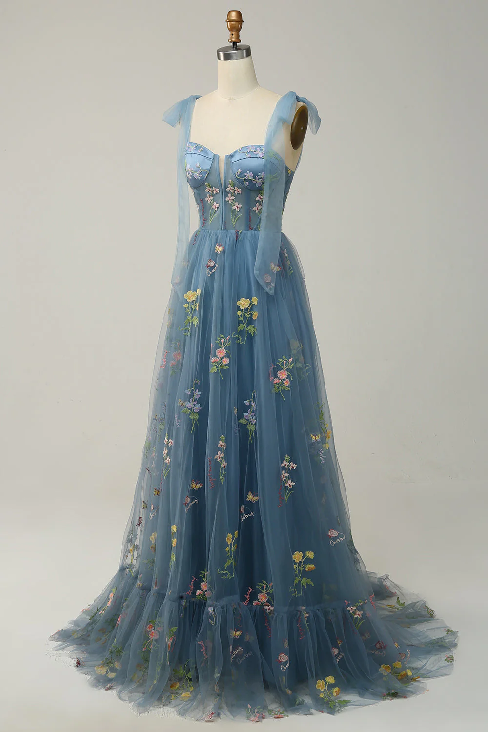 Robe Maxi Fleurie Élégante Femme – Style Bal A-Line avec Corset - Image 8