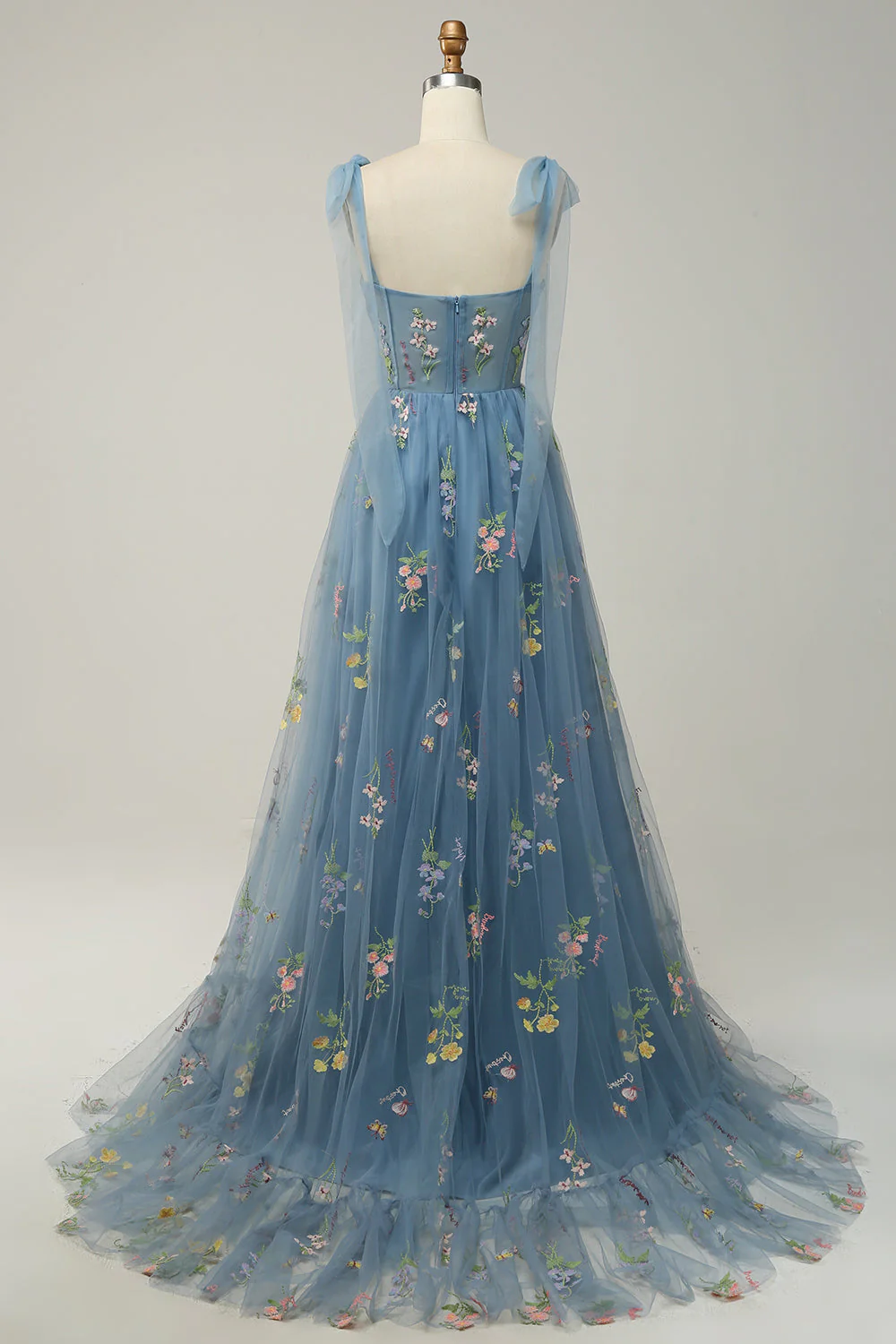 Robe Maxi Fleurie Élégante Femme – Style Bal A-Line avec Corset - Image 9