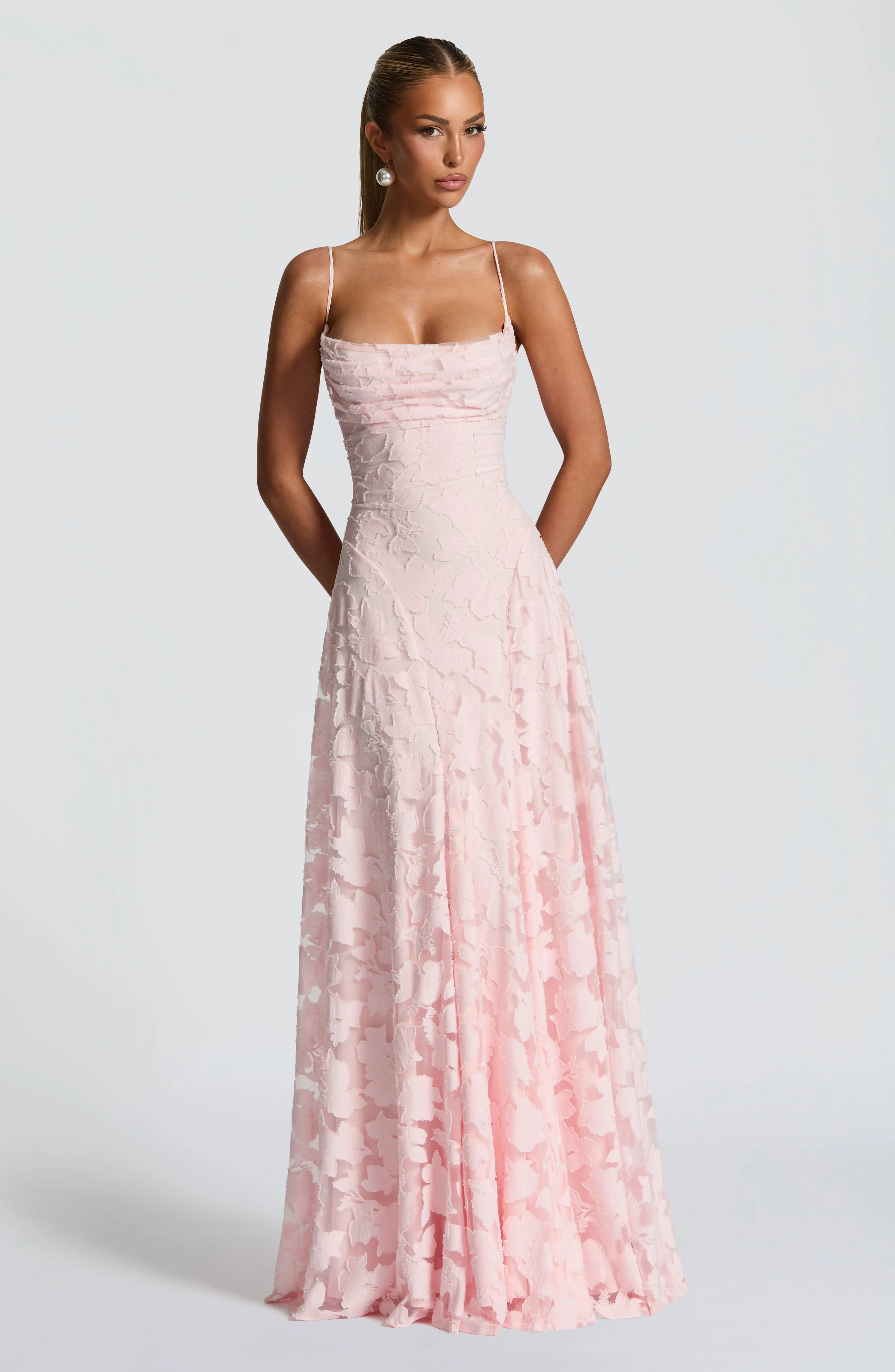 Robe maxi fleurie femme col drape et dos lacet - Fluide et elegante - Image 13