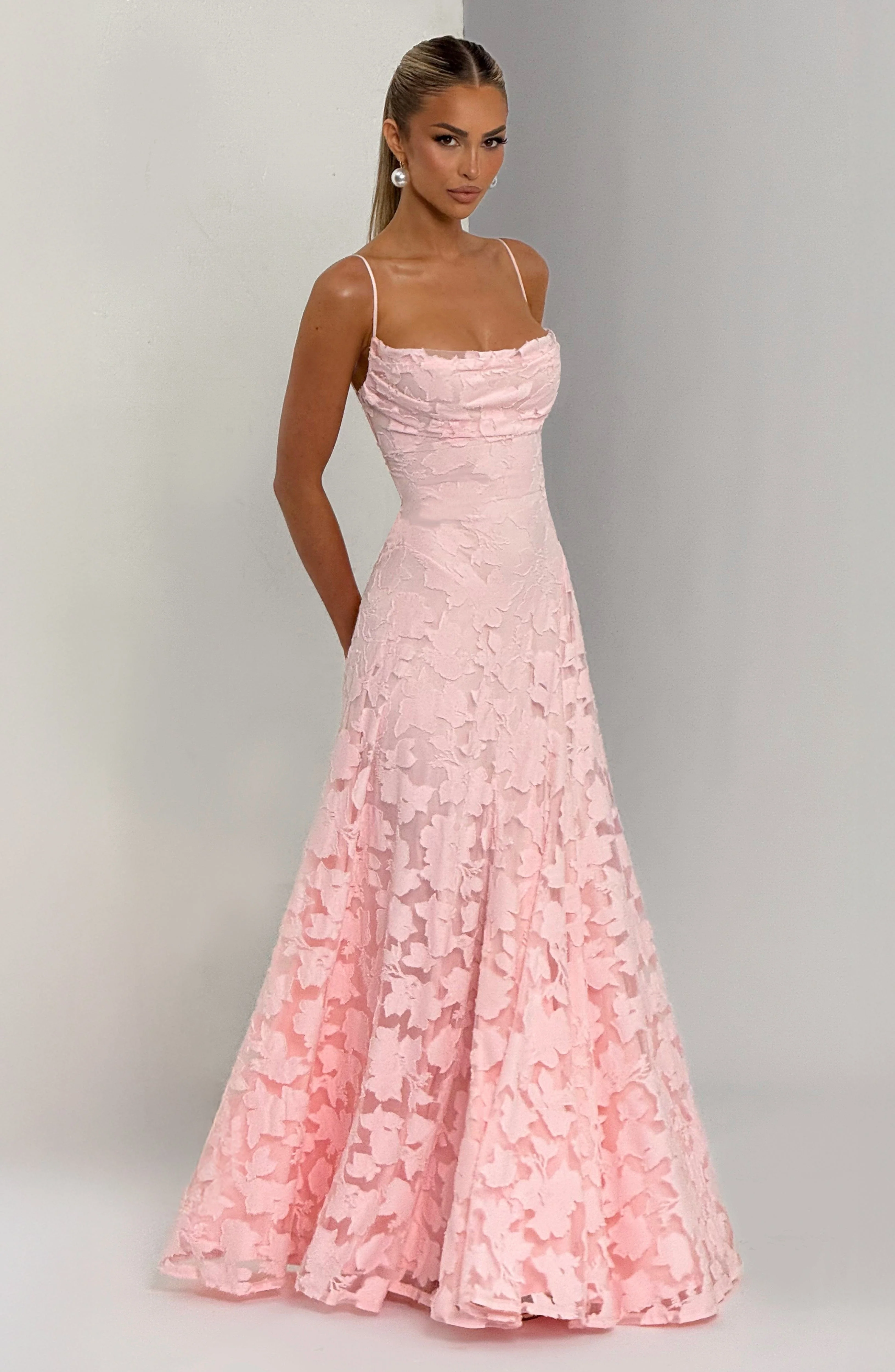 Robe maxi fleurie femme col drape et dos lacet - Fluide et elegante - Image 15