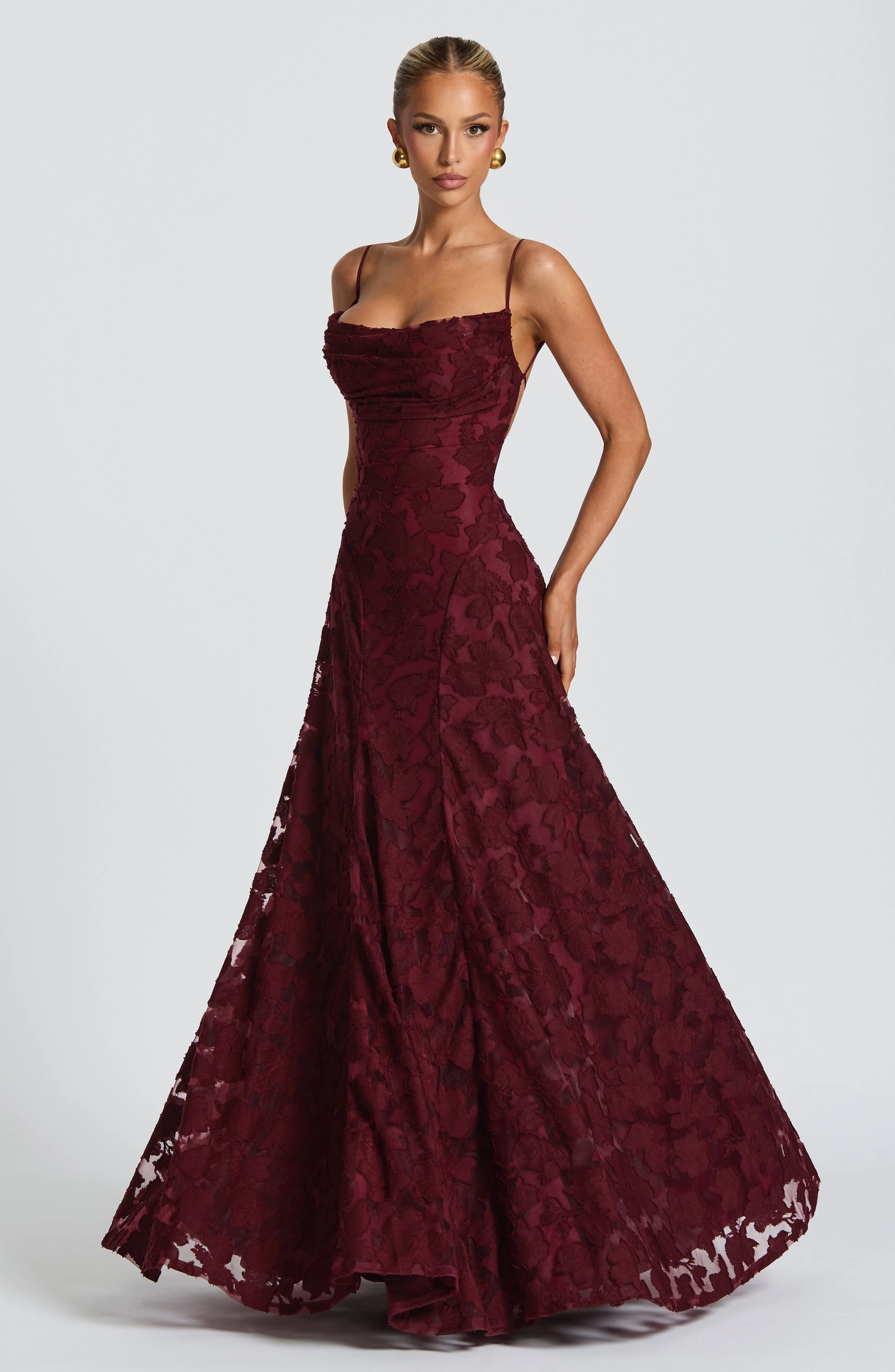 Robe maxi fleurie femme col drape et dos lacet - Fluide et elegante - Image 20