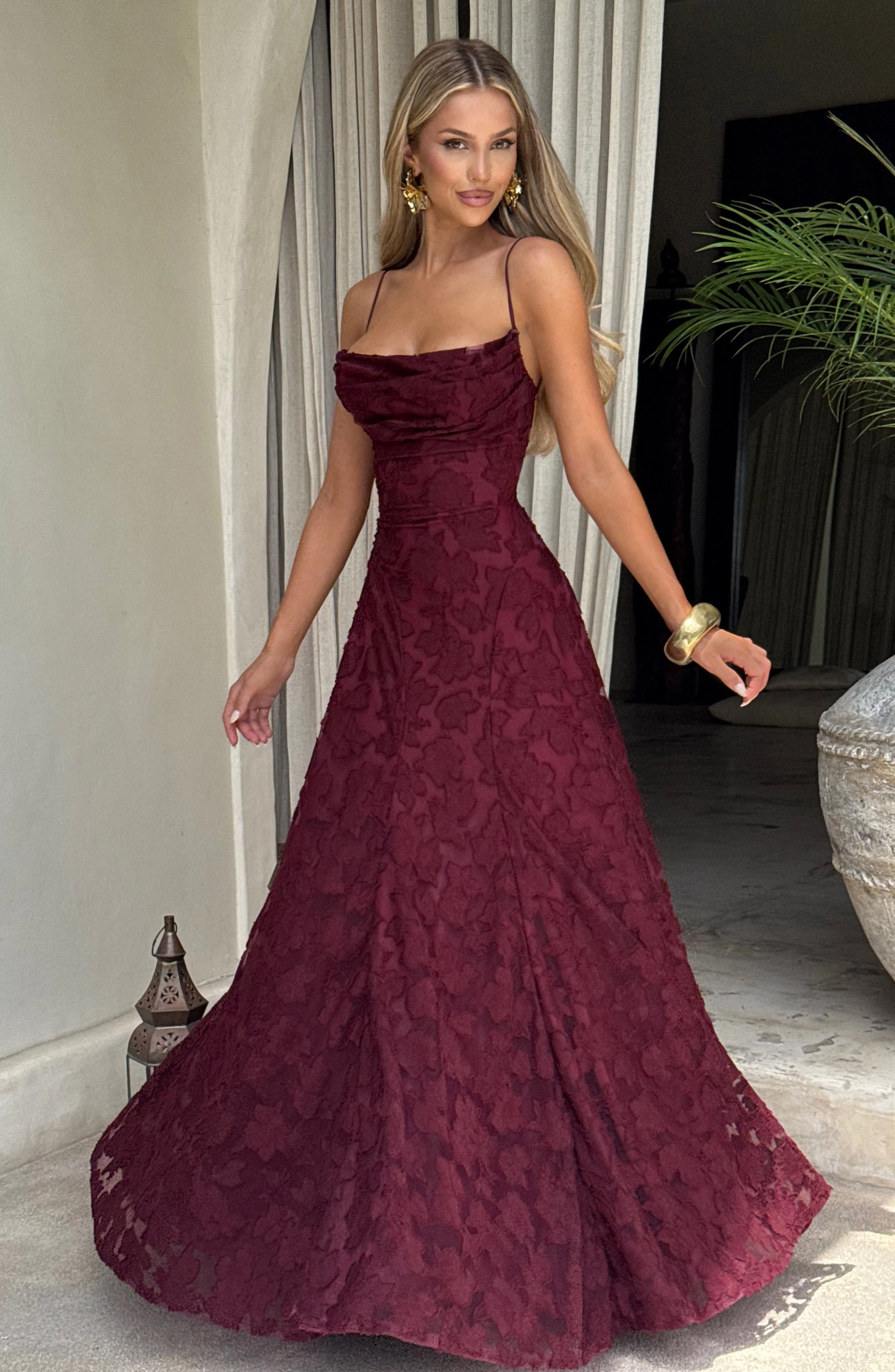 Robe maxi fleurie femme col drape et dos lacet - Fluide et elegante - Image 21