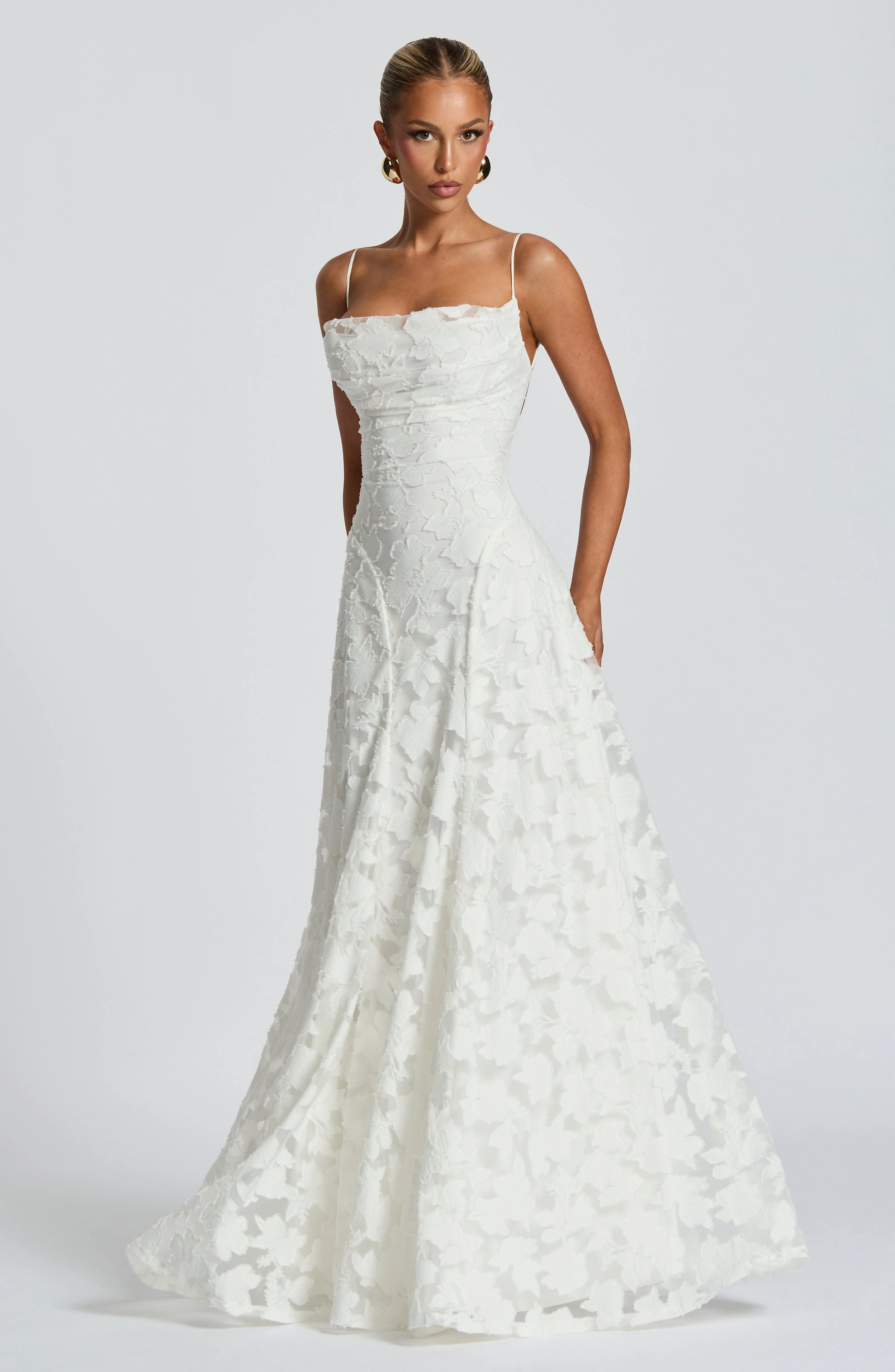 Robe maxi fleurie femme col drape et dos lacet - Fluide et elegante - Image 6