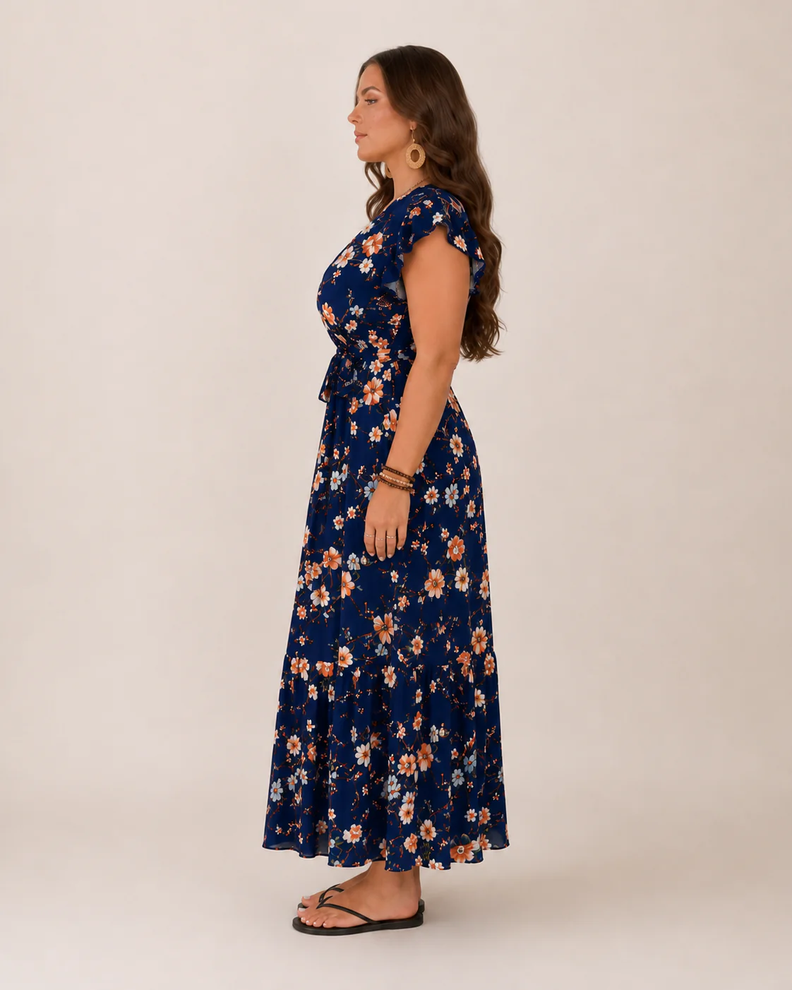 Robe maxi fleurie femme portefeuille - Flatteuse et feminine - Image 4
