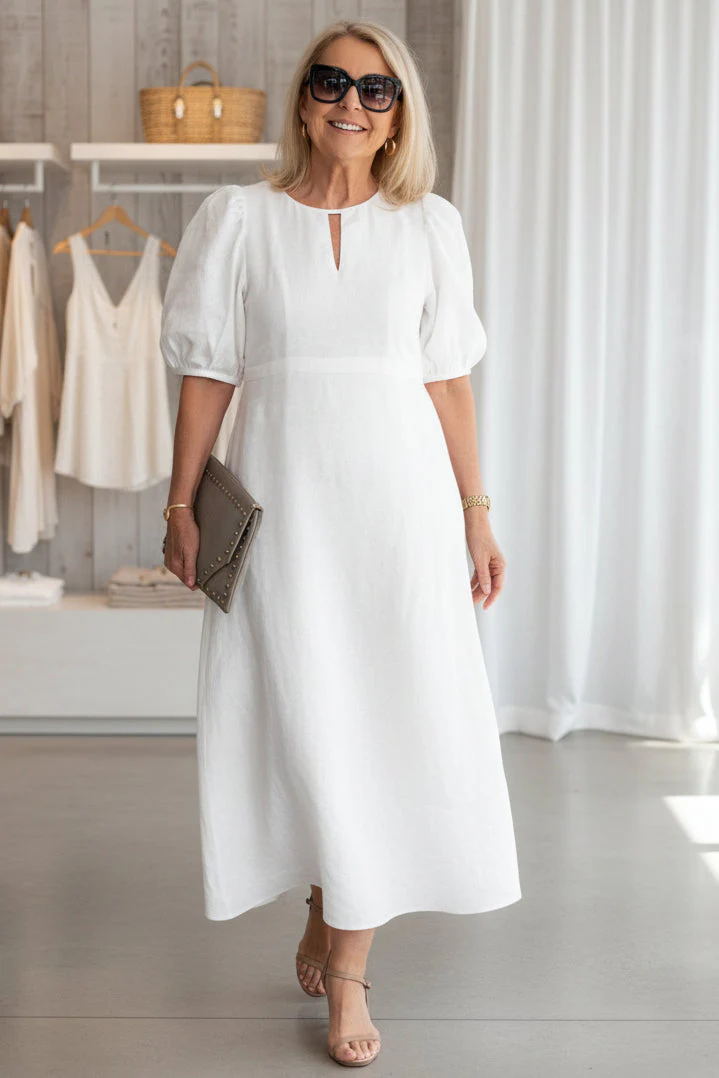Robe maxi habillée femme à manches bouffantes – Élégante et intemporelle