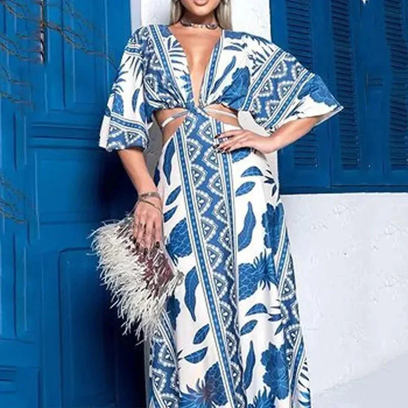 Robe maxi imprimee femme a coupe fluide - Legere et estivale - Image 4