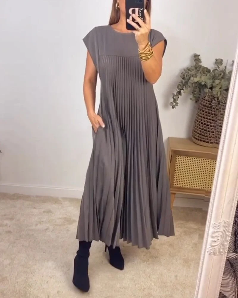 Robe maxi plissée femme élégante – Fluide et raffinée - Image 2
