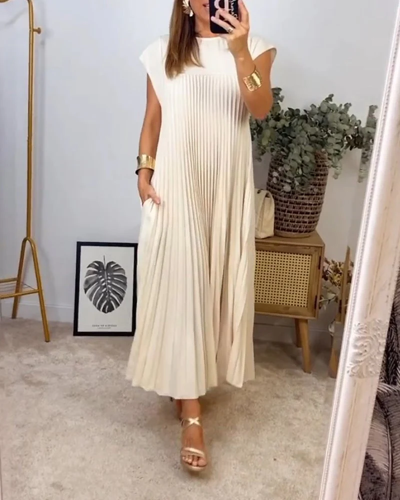 Robe maxi plissée femme élégante – Fluide et raffinée - Image 5
