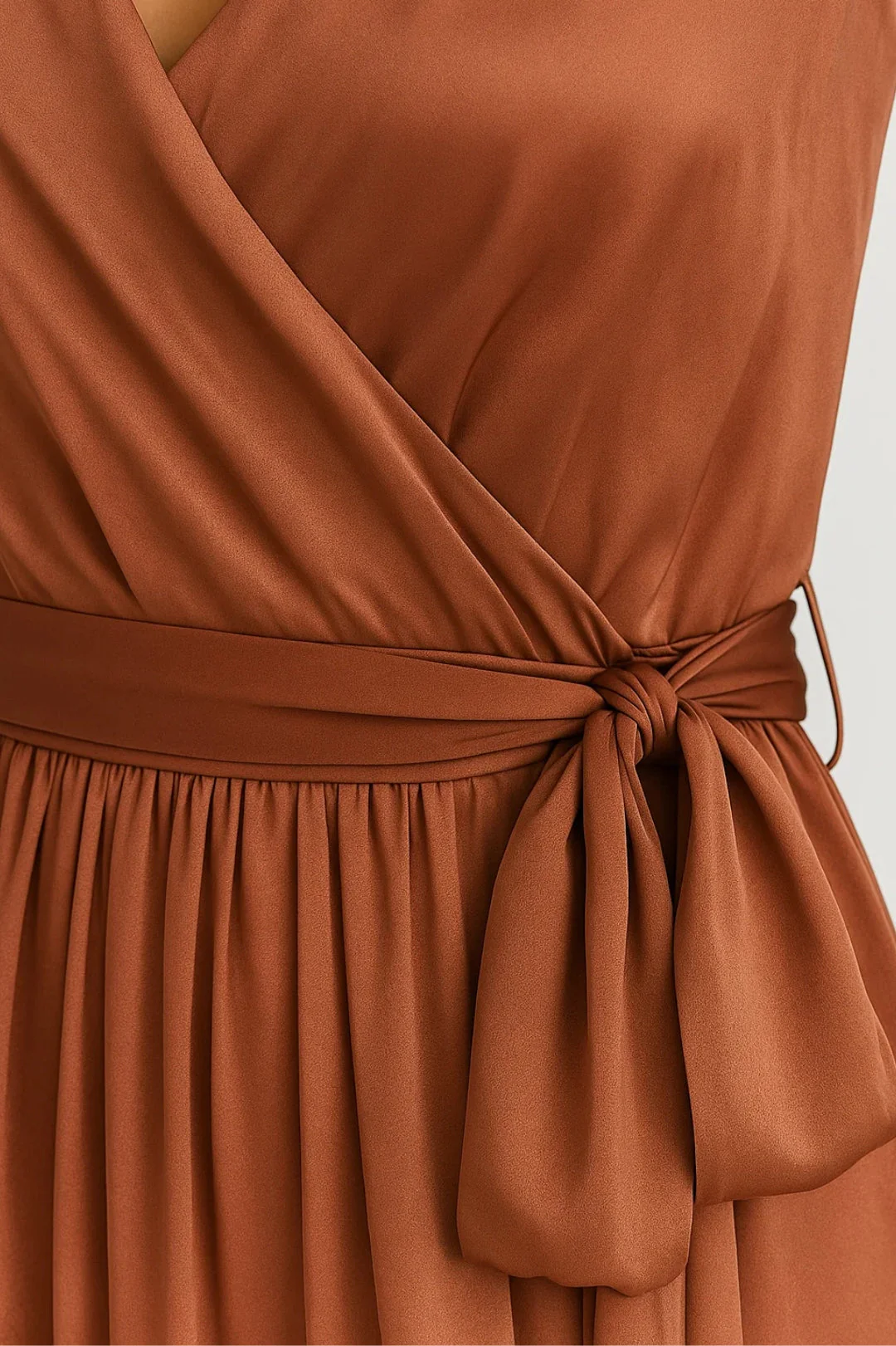 Robe maxi portefeuille femme col V avec fente - Elegante et flatteuse - Image 3