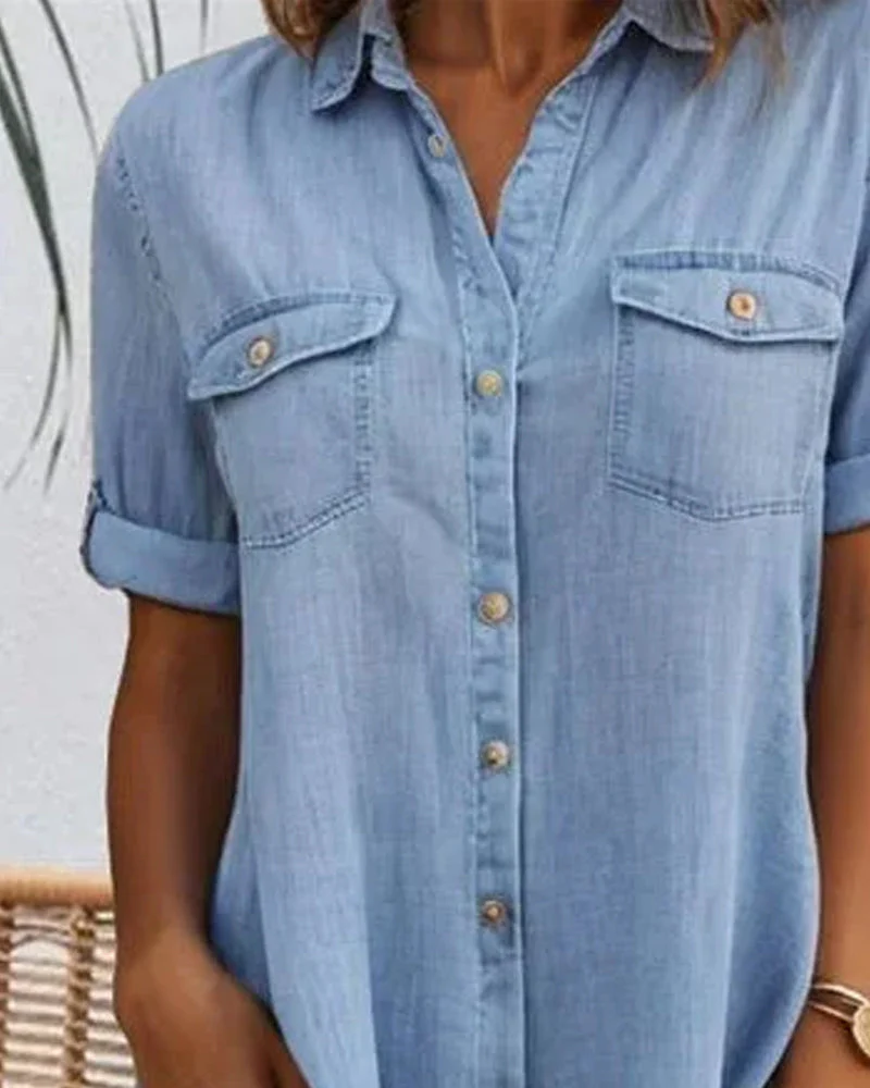Robe Midi à Col Revers et Bouton pour Femme - Image 4