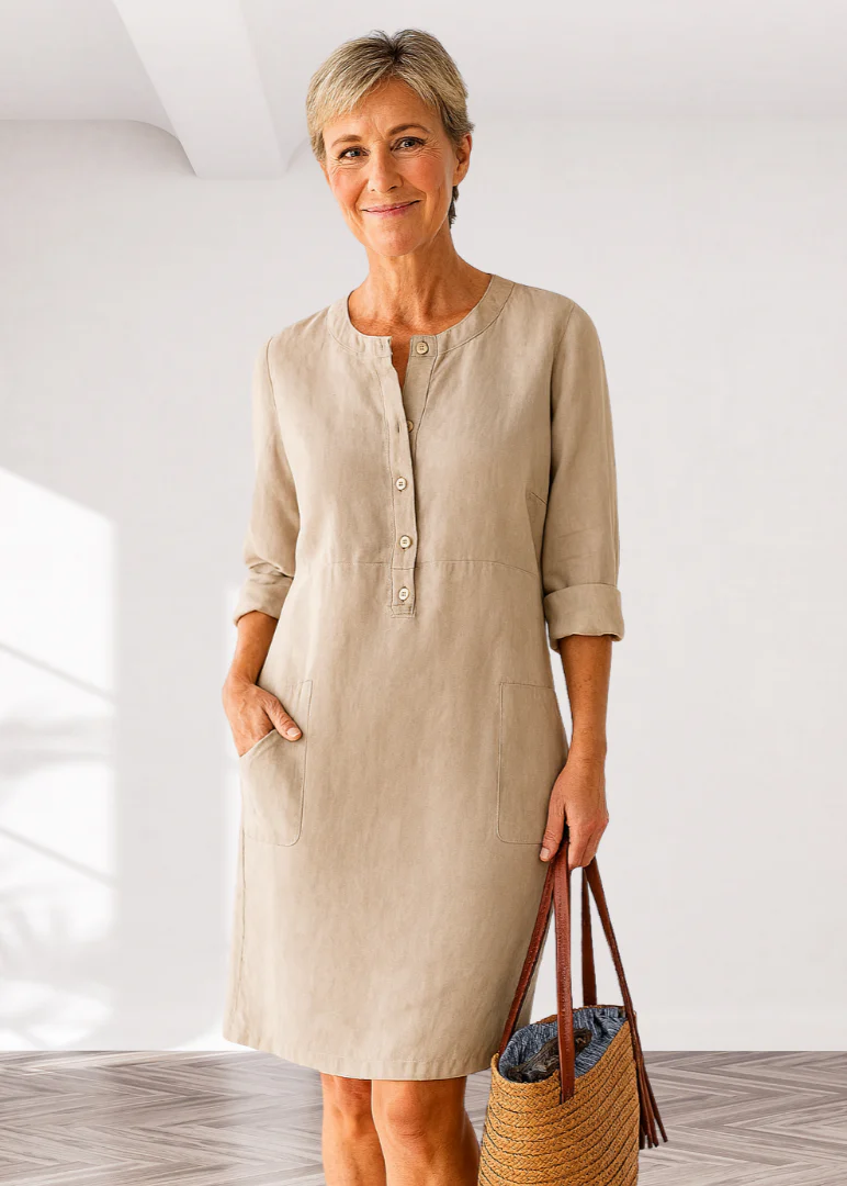 Robe Midi Classique Décontractée Femme – Coupe Ample avec Poches - Image 3