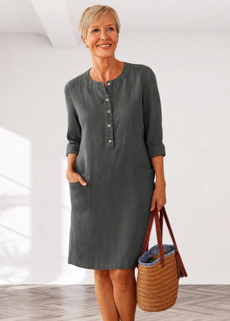 Robe Midi Classique Décontractée Femme – Coupe Ample avec Poches - Image 7