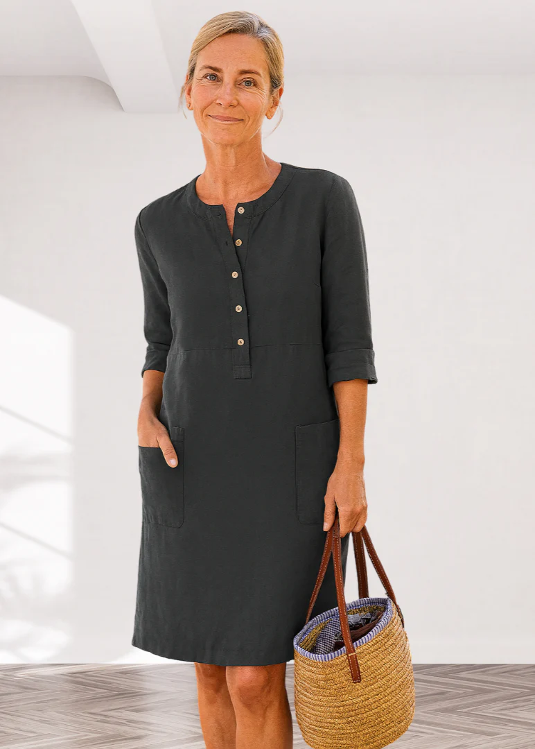 Robe Midi Classique Décontractée Femme – Coupe Ample avec Poches - Image 9