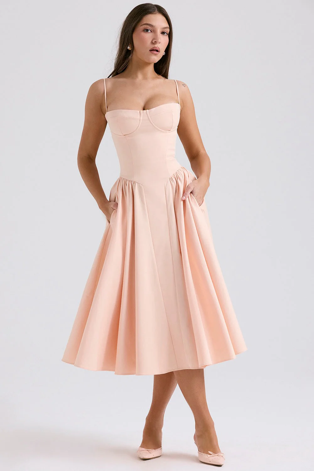Robe Midi Corset Femme à Bretelles Réglables – Élégante et Flatteuse - Image 3